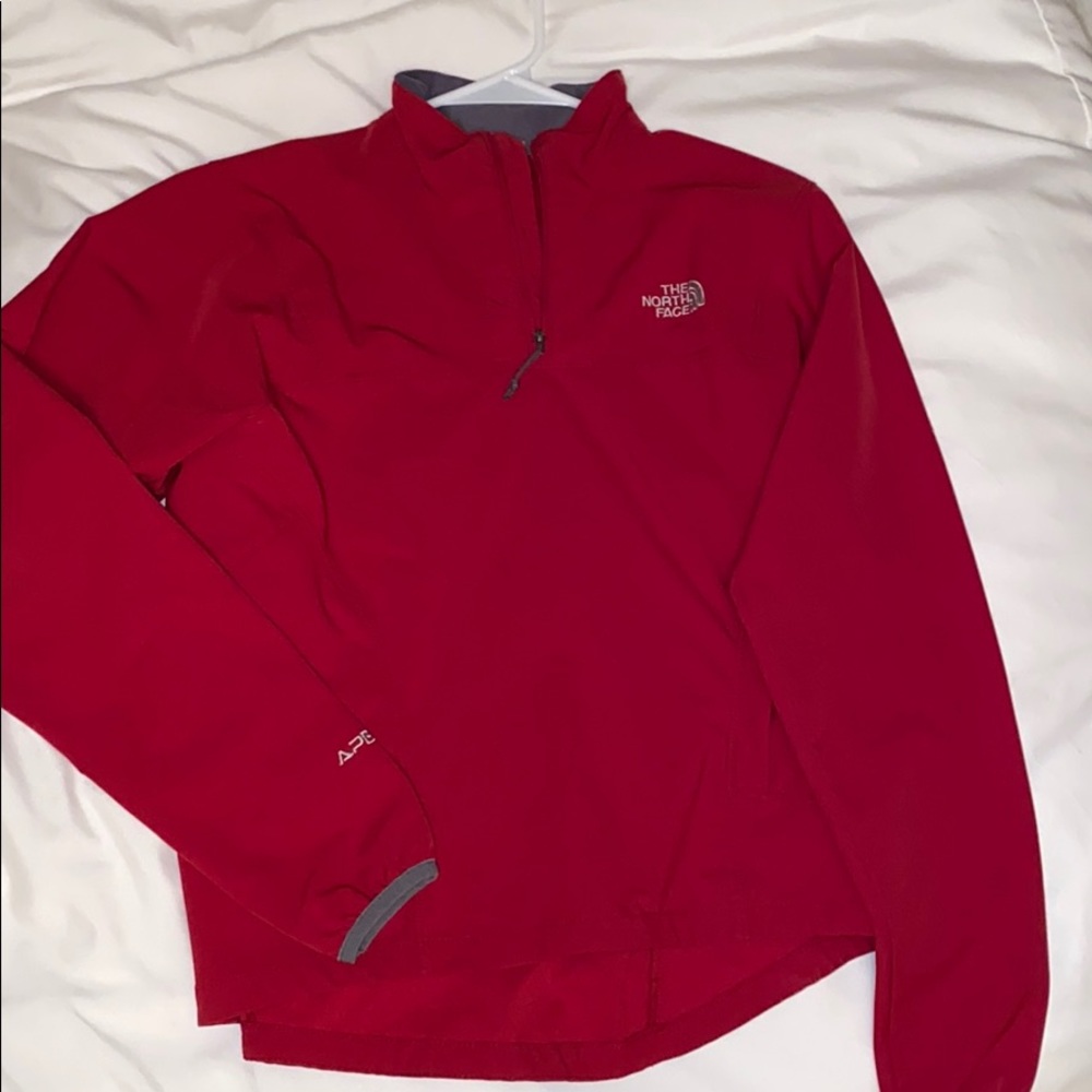 Red North Face Windbreaker
